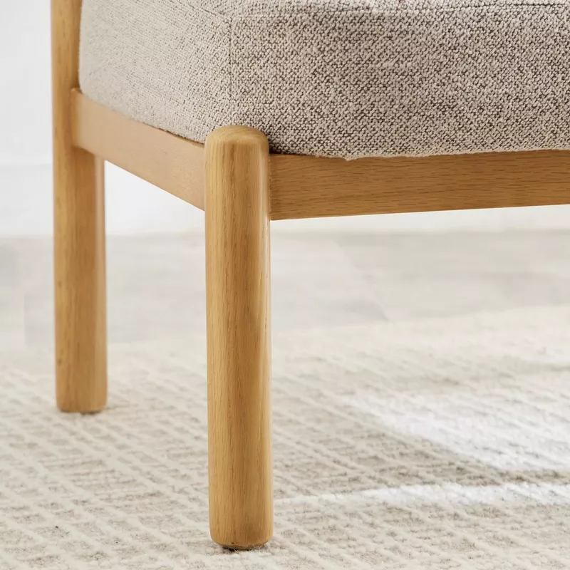 Forli Fabric Modern Chair with Oak Wood Legs | Wooden Karigar - Image 5