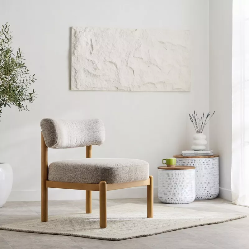 Forli Fabric Modern Chair with Oak Wood Legs | Wooden Karigar - Image 6