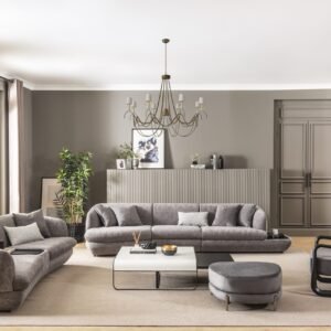 Velora Luxe Harmony Modular 3+2+1 Sofa Set by Wooden Karigar