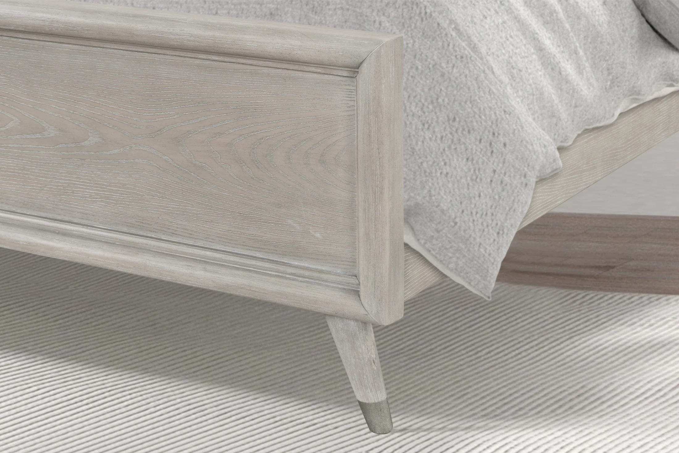 Lumina LED Upholstered King Size Panel Bed – Light Washed Oak | Wooden Karigar - Image 3