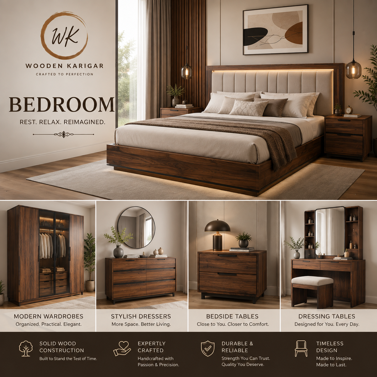 WOODEN KARIGAR BEDROOM
