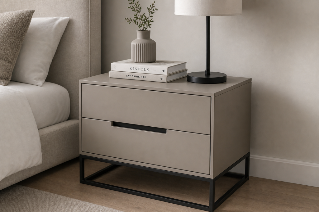 wooden bedside table for modern bedroom