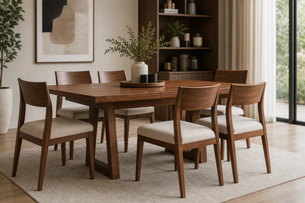 wooden dining table set for Indian home