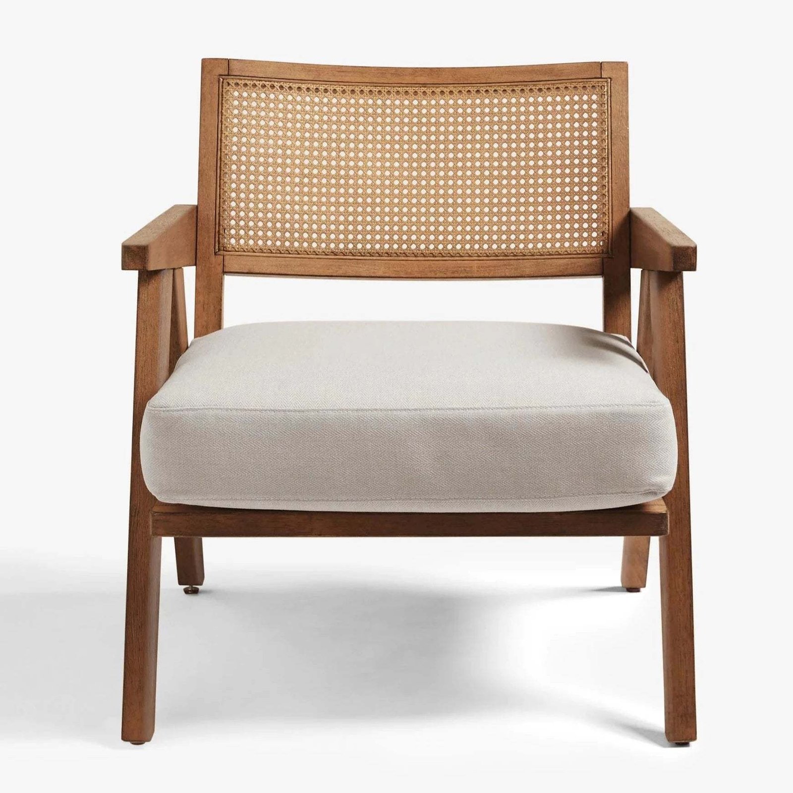 Safaro Solid Wood & Natural Rattan Lounge Chair | Wooden Karigar - Image 2