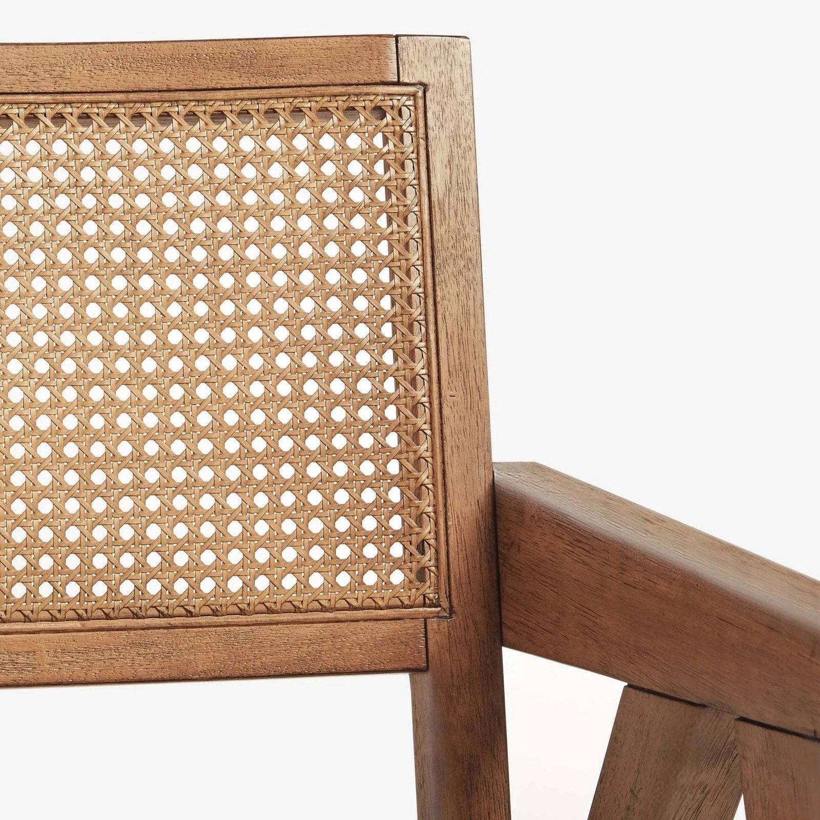 Safaro Solid Wood & Natural Rattan Lounge Chair | Wooden Karigar - Image 6