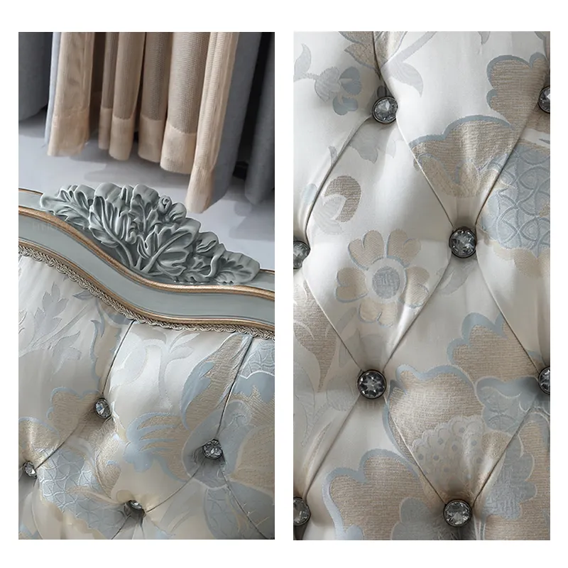 Victorian Grace Hand-Carved Wooden Chaise Lounge – Silver Grey & Antique White | Wooden Karigar - Image 4