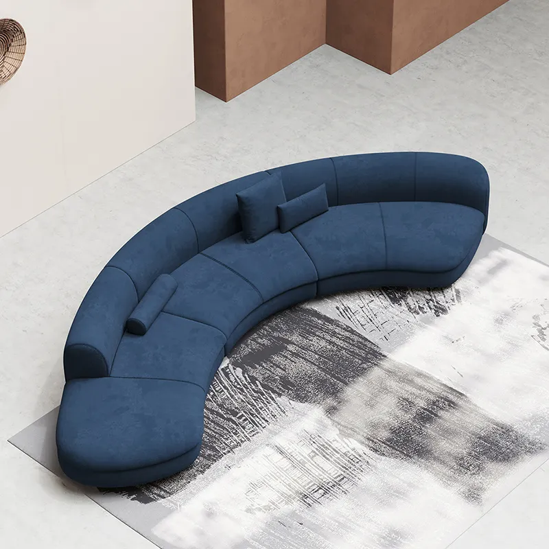 Avant Curva Designer Curved Sectional Sofa – Midnight Blue | Wooden Karigar - Image 2