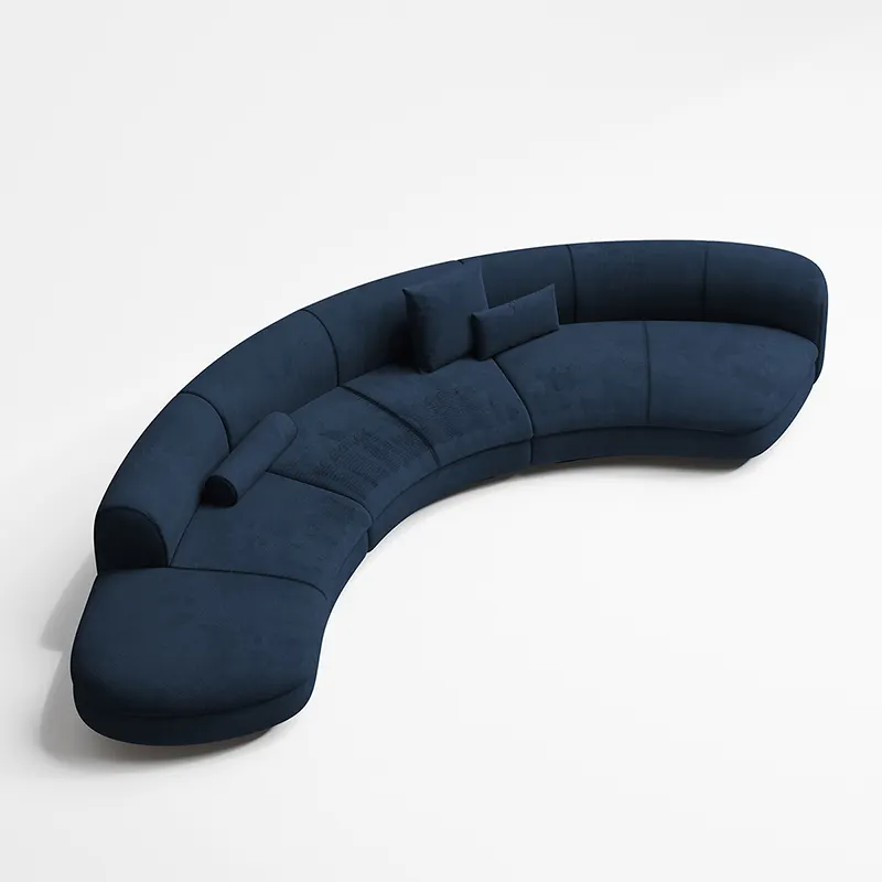 Avant Curva Designer Curved Sectional Sofa – Midnight Blue | Wooden Karigar - Image 5