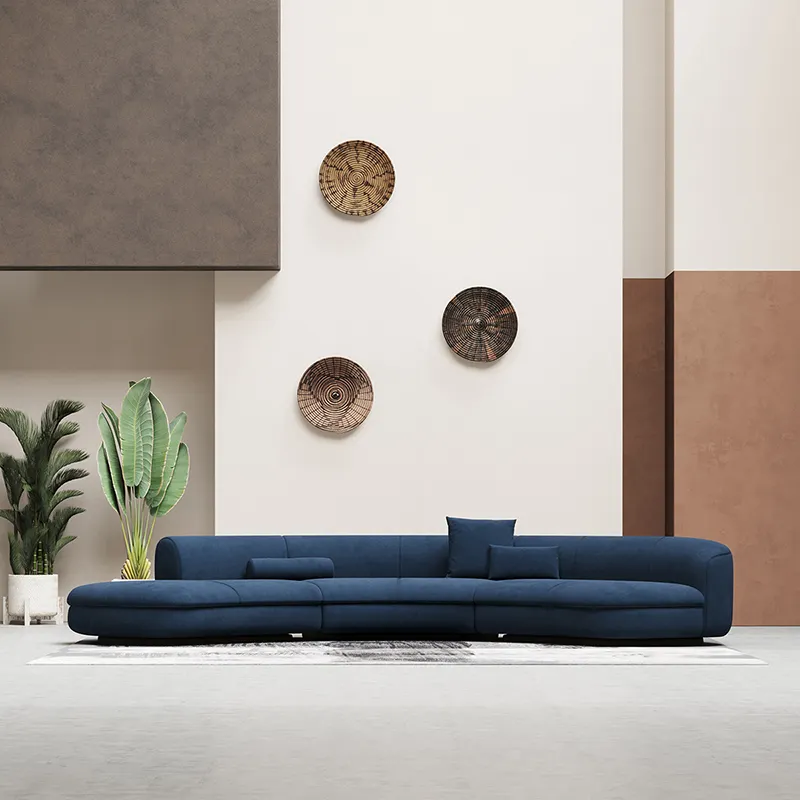 Avant Curva Designer Curved Sectional Sofa – Midnight Blue | Wooden Karigar - Image 4