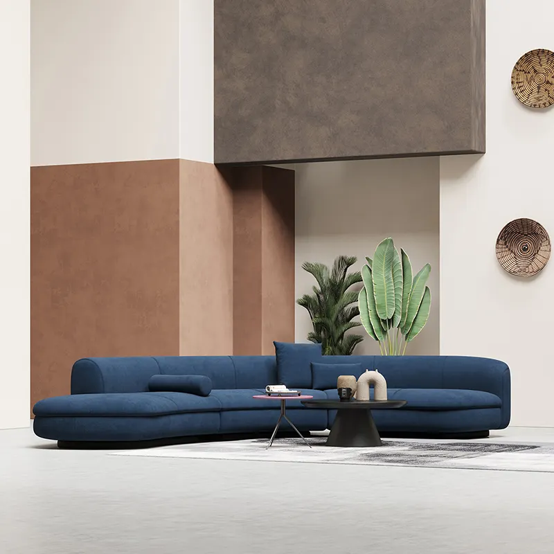 Avant Curva Designer Curved Sectional Sofa – Midnight Blue | Wooden Karigar - Image 6