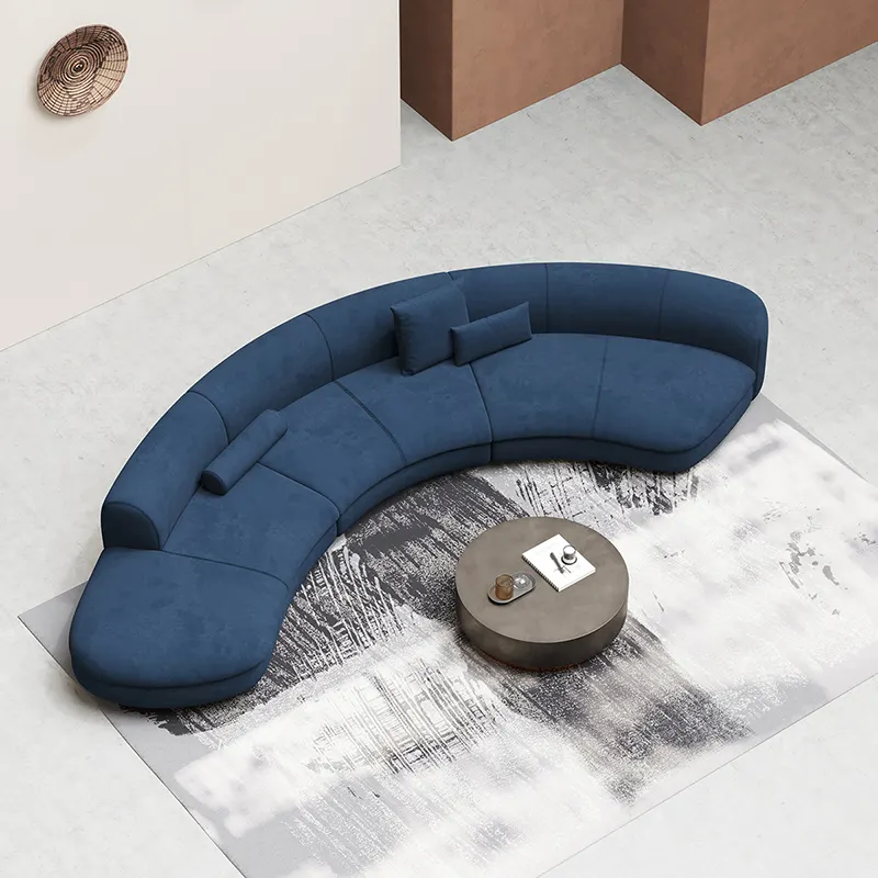 Avant Curva Designer Curved Sectional Sofa – Midnight Blue | Wooden Karigar - Image 3