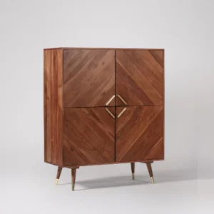 Troy Sheesham Wood Storage Cabinet in Natural Finish by Wooden Karigar