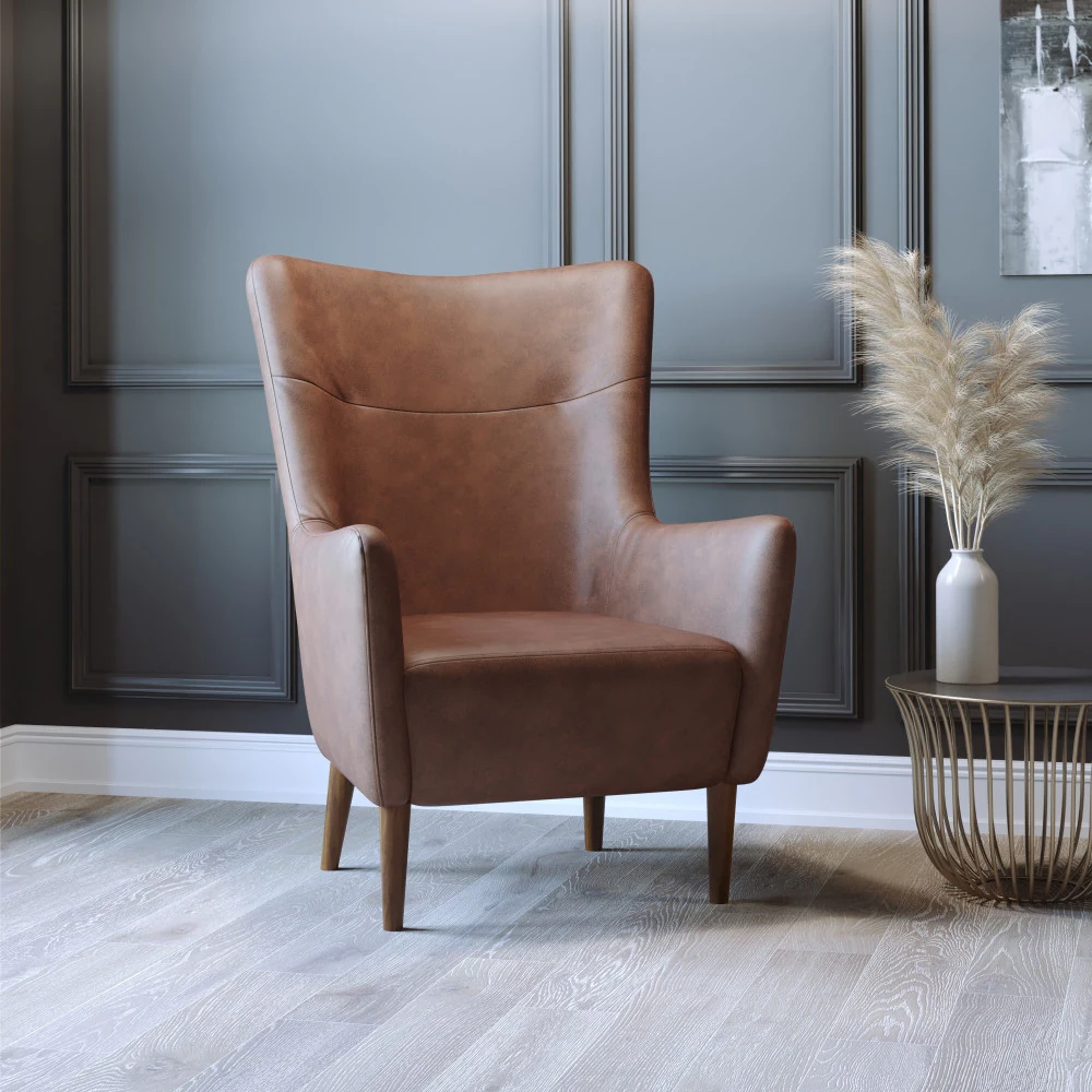 Elegant wing chair for modern Indian home