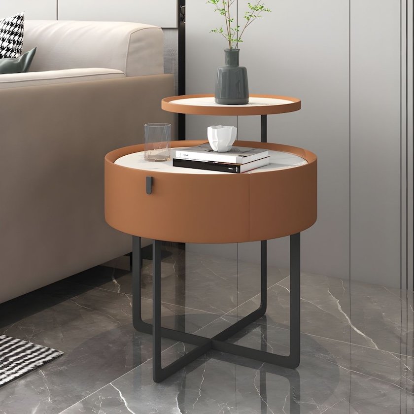 Wooden bedside table and nightstand for modern bedroom