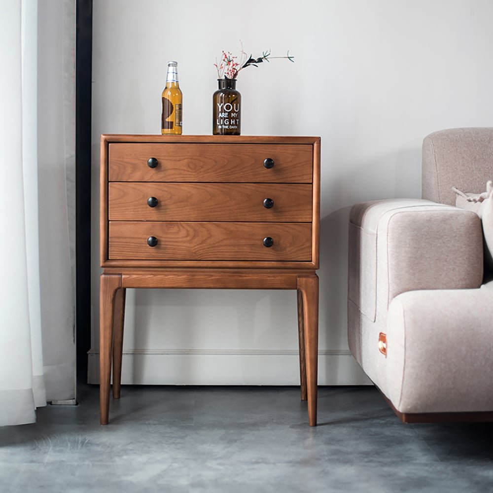 Emil Mid-Century Solid Wood Accent Chest – Walnut & Matte Black | Wooden Karigar - Image 2