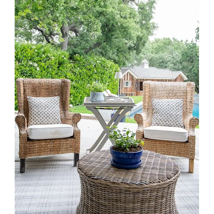 Catalina Woven Rattan Coffee Table – Natural Grey Wash | Wooden Karigar - Image 2