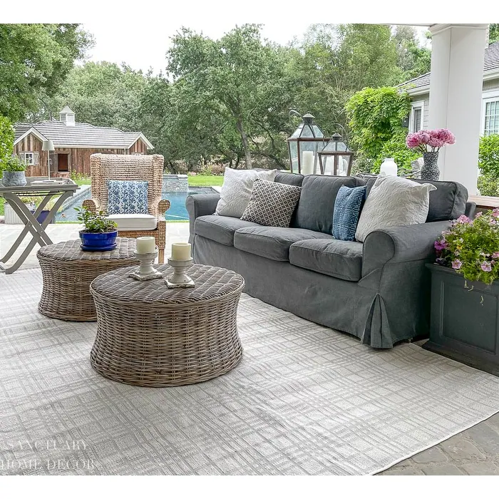 Catalina Woven Rattan Coffee Table – Natural Grey Wash | Wooden Karigar - Image 3