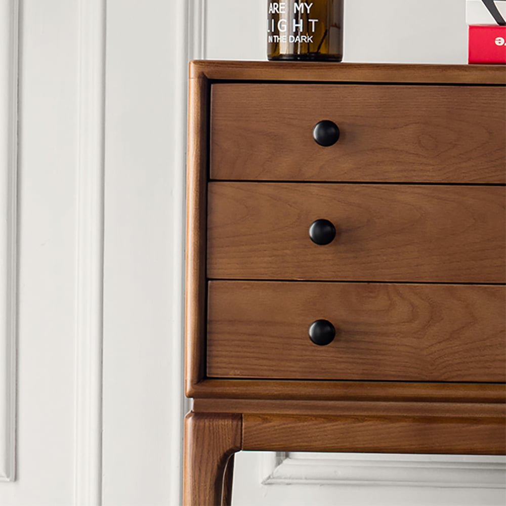 Emil Mid-Century Solid Wood Accent Chest – Walnut & Matte Black | Wooden Karigar - Image 3