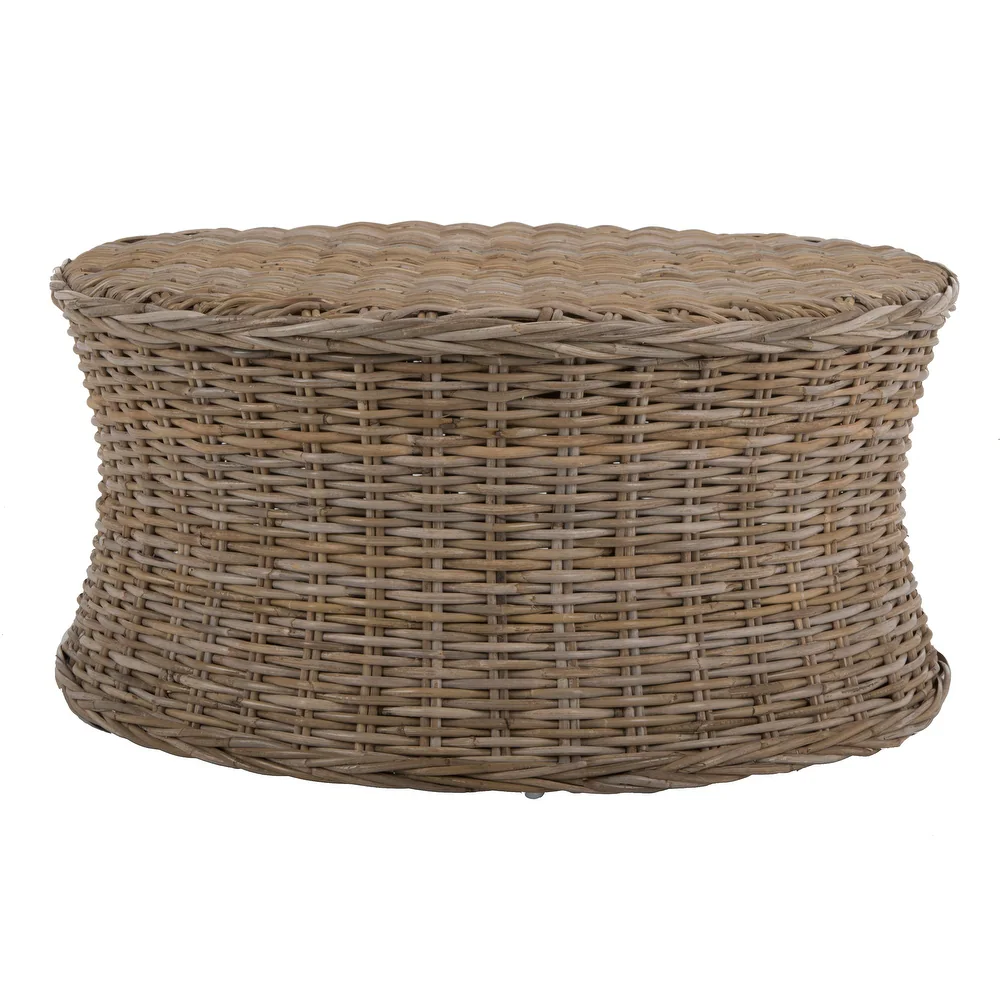 Catalina Woven Rattan Coffee Table – Natural Grey Wash | Wooden Karigar - Image 5