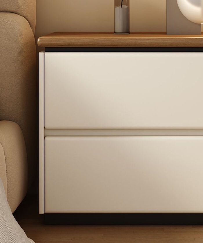 Silva Two-Drawer Nightstand – Walnut Top & Ivory Matte Body | Wooden Karigar - Image 7