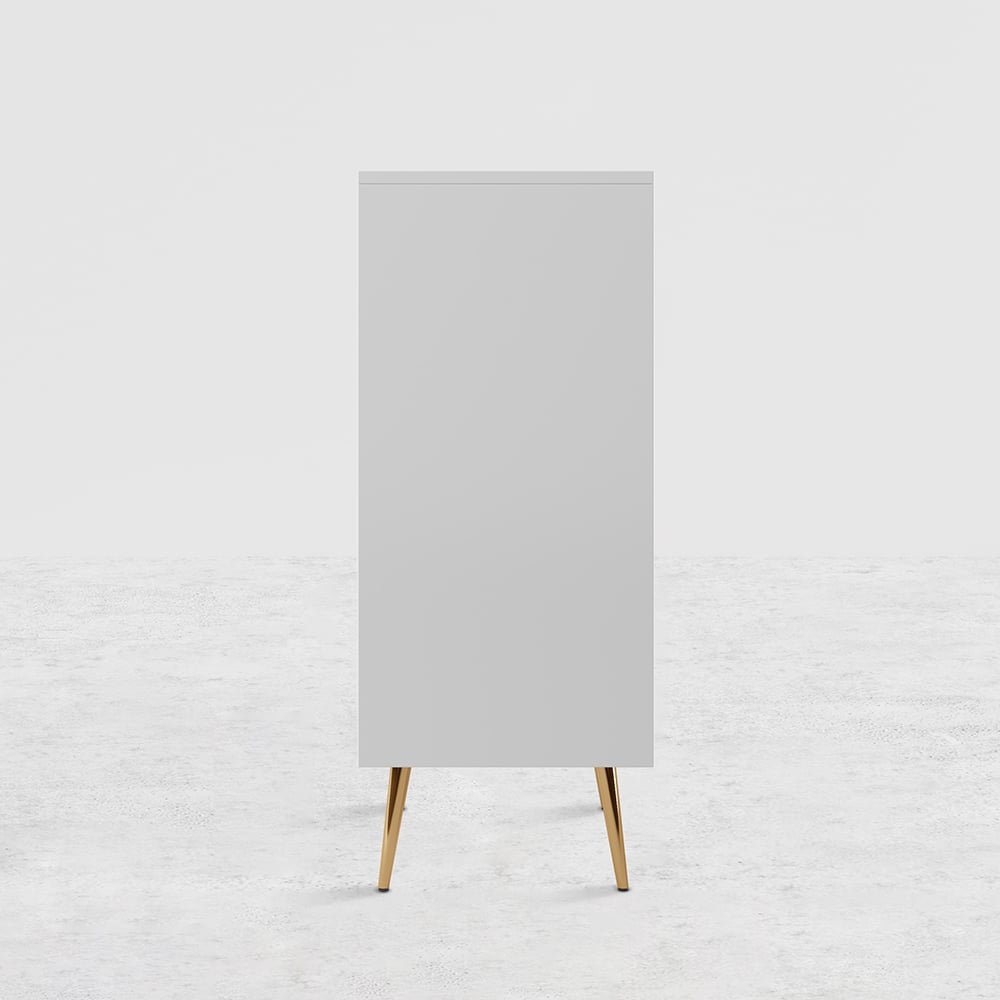 Aria 5-Drawer Tall Dresser – White & Gold | Wooden Karigar - Image 7