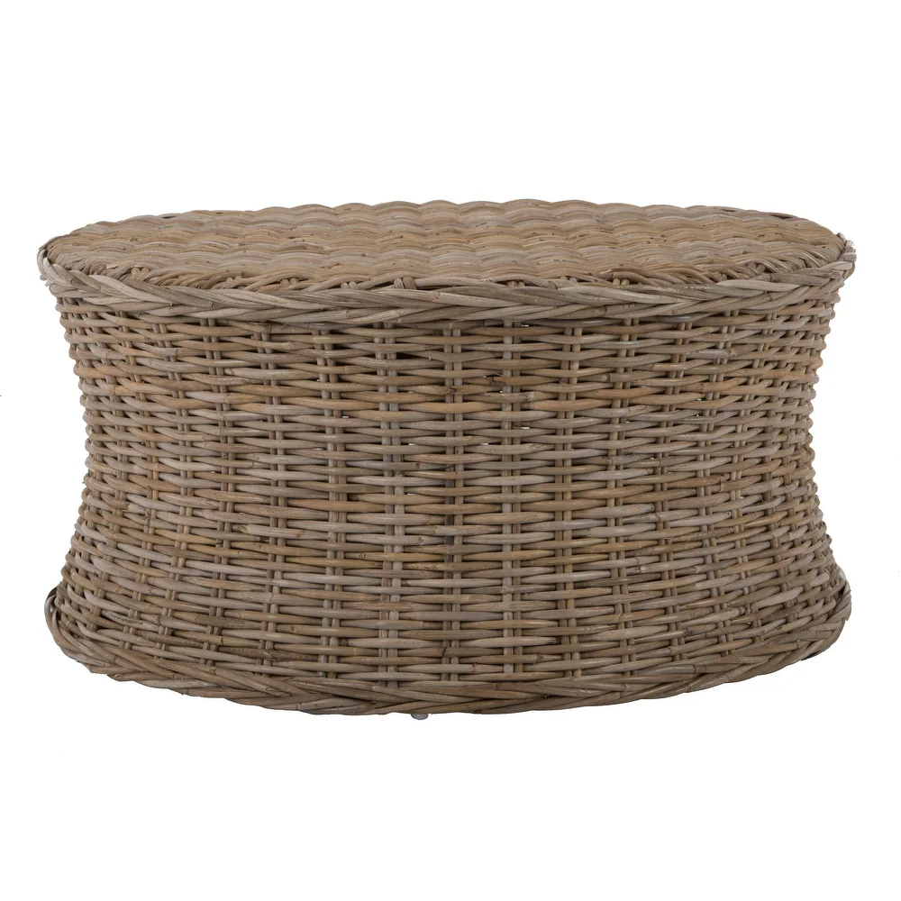 Catalina Woven Rattan Coffee Table – Natural Grey Wash | Wooden Karigar - Image 7