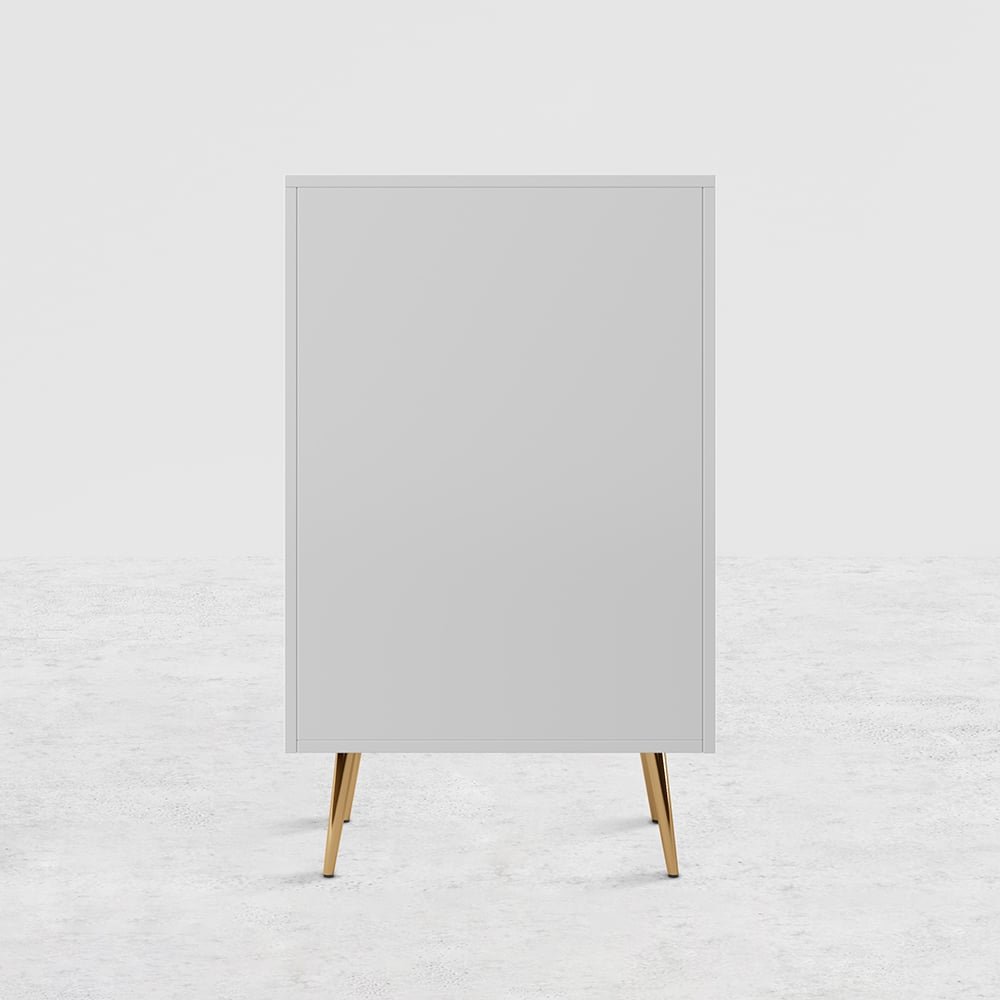 Aria 5-Drawer Tall Dresser – White & Gold | Wooden Karigar - Image 8